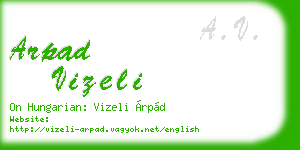 arpad vizeli business card